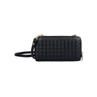Karla Hanson RFID Blocking Ellie Woven Crossbody Phone Wallet, Black-1 inner zipper pocket,