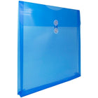 JAM Paper Plastic Envelopes with Button and String Tie Closure, 13 x 13 square, Blue Poly, 12 Pack (1241709)-1" expansion