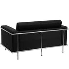 Flash Furniture Hercules Lesley Series Contemporary Leather Love Seat with Encasing Frame, Black-Straight Arm Design