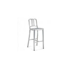 Nicer Furniture Navy Bar Stool Brushed Aluminum - 2 Pack-Curved seat, designed to accommodate long hours of use without physical strain.