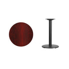 Flash Furniture 24'' Round Laminate Table Top, Mahogany with 18'' Round Table-Height Base (XURD24MATR18)-Mahogany Laminate Top