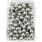 JAM Paper Metal Thumb Tacks Push Pins, Round Top, Silver, 100 Pack (22432214)-100 pack