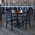 Flash Furniture 36" Round Black Laminate Table Set with X-Base & 4 Ladder Back Metal Chairs - Black Vinyl Seat-Set Includes 4 Chairs, Round Table Top and X-Base