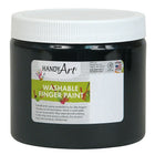 Handy Art Non-toxic Washable Finger Paint, 16 oz., Black, 6 Pack-Water-based finger paint is ideal for art education