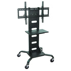 Luxor Mobile Flat Panel TV Stand & Mount, Black, (WPSMS51)-This mobile platform is ruggedly built with all steel components. It glides easily on 4 (all lockable) ball bearing casters. The attractive design of this TV stand includes curved metal legs and a sleek black powder coat finish.