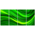 Designart Green Laser 4-Panel Modern Canvas Art Print, (PT3038-271)-Print