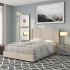 Flash Furniture Riverdale Full Size Tufted Upholstered Platform Bed - Beige Fabric-Beige Fabric Upholstery