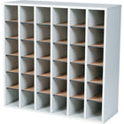 Safco Wood Mail Sorter-Compartments measure 5"H x 4-7/8"W x 11-3/4"D