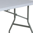 Flash Furniture 30''W x 60''L Bi-Fold Granite White Plastic Folding Table-4.97' Folding Table
