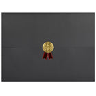 St. James Document/Certificate Holders - Gold Award Seal with Red Ribbon - Black - 5 Pack-Add ceremony, elegance and sincerity to the act of giving recognition