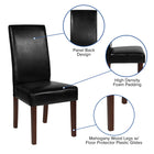 Flash Furniture Greenwich Series Black LeatherSoft Parsons Chair - 2 Pack-Mahogany Wood Legs