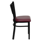 Flash Furniture HERCULES Series Black Coffee Back Metal Restaurant Chair - Burgundy Vinyl Seat-Coffee Back Design