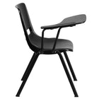 Flash Furniture Black Ergonomic Shell Chair with Right Handed Flip-Up Tablet Arm-Some Assembly Required