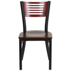 Flash Furniture HERCULES Series Black Slat Back Metal Restaurant Chair - Mahogany Wood Back & Seat-Metal Chair