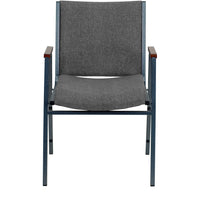 Flash Furniture HERCULES Series Heavy Duty Stack Chair with Arms - Grey Fabric-Multipurpose Stack Chair