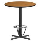 Flash Furniture Laminate 36" X-Base Round Table, Natural (XURD36NTT30B3F)-Bar Height Hospitality Table