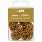 JAM Paper Colored Circular Paper Clips - Gold - 2 Packs of 50-Color: Gold