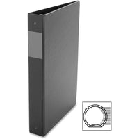Davis Vinyl Round-Ring Legal Size Binder, 1-1/2", Black-Legal-size 1-1/2" 4-ring binder features round rings, inside pockets and label holder on spine