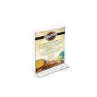 Azar Displays 6" x 4" Vertical Double Sided Stand Up Acrylic Sign Holder, Clear, 10 Pack (152726)-Plastic sign holder features two sides to display information