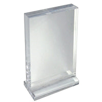 Azar Vertical Acrylic Block On Acrylic Base, 8.5" x 11" (104520)-Sign Holder