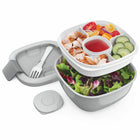 Bentgo Salad Container - Gray-Portion Control: Bentgo Salad's compartment tray stores 3 or more toppings and/or snacks separately.