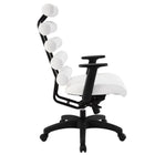 Plata Import Moonlight Office Chair Faux Leather High Back With Synthetic Leather Cushions - White-Adjustable Arms