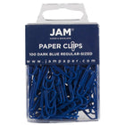 JAM Paper Coloured Standard Paper Clips, Small, Dark Blue Paperclips, 6 Packs of 100, 600 Total (42186868g)-Length: 1 1/8"