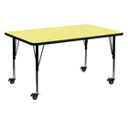 Flash Furniture Mobile 30"W x 60"L Thermal Laminate Activity Table - Yellow-Popular Rectangular Activity Table