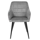 My Home My Living Faux Leather/Polyester Arm Chair - Grey - 2 Pack-The back of the chair is upholstered in grey faux leather