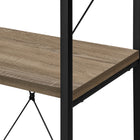 Monarch Specialties 7800 48"H Bookcase - Dark Taupe/Black Metal-10