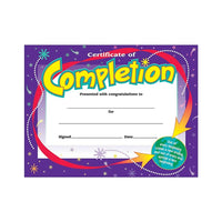 Trend Enterprises 8 1/2" x 11" Certificate of Completion, 180 Pack (T-2963)-Size: 8 1/2"(L) x 11"(W)