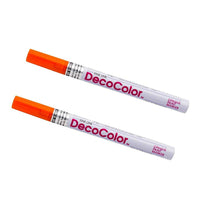 Marvy Uchida Fine-Line Opaque Paint Markers - Orange - 2 Pack-Colour: Orange