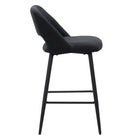 CorLiving DDW-350-B Blakeley Velvet Barstool in Black - Set of 2-High padded back and seat for comfort