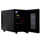 Koolatron 6 Bottle Wine Cooler, 0.65 cu. ft. (16L) Freestanding Thermoelectric Wine Fridge - Black-Space-saving design fits easily on a countertop or home bar top