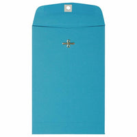 JAM Paper 6" x 9" Open End Catalog Coloured Envelopes with Clasp Closure - Blue Recycled - 50 Pack-Blue Clasp Envelope