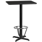 Flash Furniture Laminate 24"W x 30"L X-Base Table, Black (XUBK2430T22B3F)-Bar Height Hospitality Table