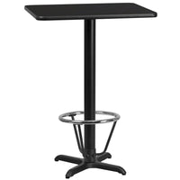 Flash Furniture Laminate 24"W x 30"L X-Base Table, Black (XUBK2430T22B3F)-Bar Height Hospitality Table