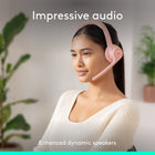 Logitech Zone 300 Wireless Bluetooth Headset With Noise-Canceling Microphone - Rose-Freedom to Move: Move freely about your home or office with this Bluetooth headset with microphone, wireless range of up to 30 m (98 ft), (seamlessly switch between computer and phone