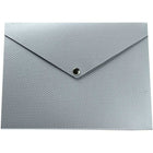JAM Paper Plastic Portfolio with Snap Closure, Medium, 9.25 x 12.25 x 0.5, Silver Kraft with Dots, 2 Pack (CF3RBg)-Silver kraft