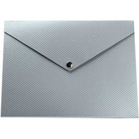 JAM Paper Plastic Portfolio with Snap Closure, Medium, 9.25 x 12.25 x 0.5, Silver Kraft with Dots, 2 Pack (CF3RBg)-Silver kraft