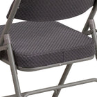 Flash Furniture HERCULES Premium Curved Triple Braced & Double Hinged Fabric Metal Folding Chair - Grey-Double-Hinged