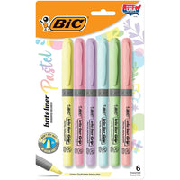 BIC Brite Liner Grip Pastel Highlighters - 6 Pack-6 incredibly fun and trendy soft pastel colours