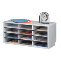 Fellowes 12-Compartment Sorter, Dove Grey (25004)-Includes 12 letter size sorting compartments ideal for organizing literature, files, and forms