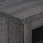 CorLiving LFF-101-B Fremont Grey TV Bench with Glass Cabinets for TVs up to 95"-Cable management