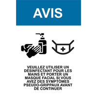 Mark Maker French Re-Stick Cling Vinyl - Avis Veuillez Utiliser Un Desinfectant Pour Les Mains Et Porter Un Masque Facial-French Re-Stick Cling Vinyl