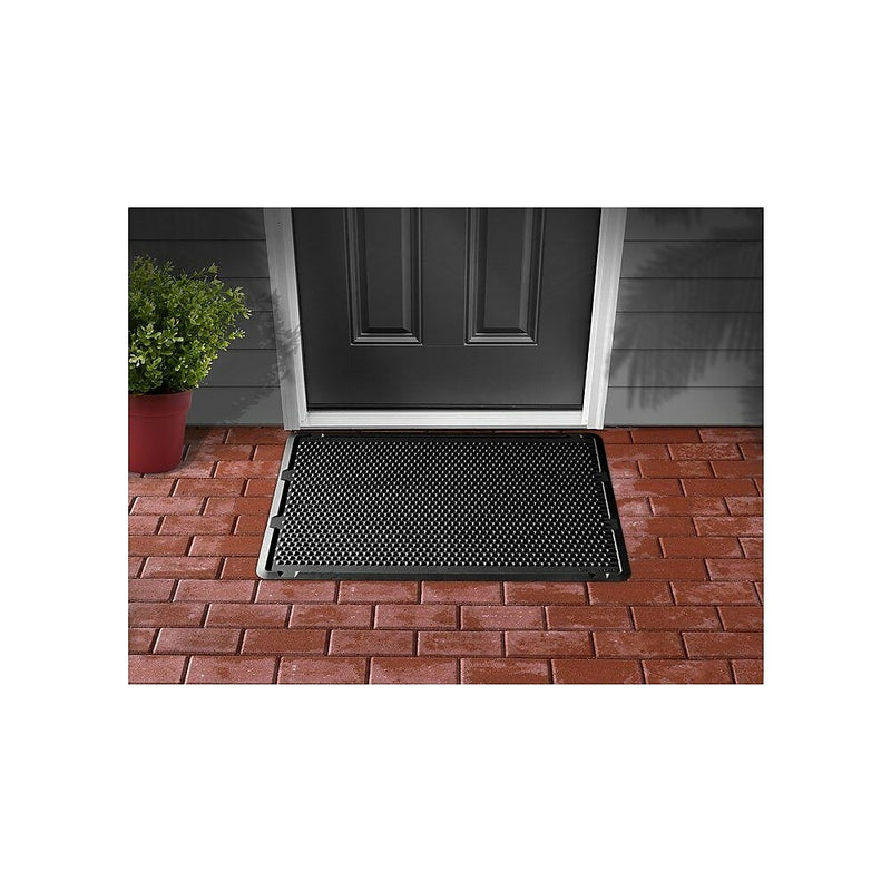 WeatherTech OutdoorMat - 30x60 Inch Heavy Duty Door Mat With Scraping Cones & Drain Vents (Grey)