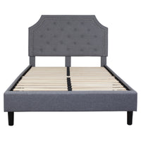 Flash Furniture Brighton Full Size Tufted Upholstered Platform Bed - Light Grey Fabric-Platform Bed