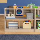 Flash Furniture Bright Beginnings Commercial Grade 3 Section Modular Wooden Classroom Open Storage Unit, Kid Friendly - Natural-Wipe Clean with a Damp Cloth
