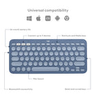 Logitech K380 Multi-Device Bluetooth Keyboard for Mac - Blueberry-Weight: 0.93 lbs