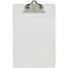 Merangue Plastic Clipboard - Mini - 6" x 9" - Clear-Slim plastic material with strong metal clip